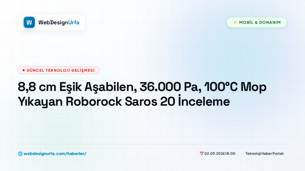 8,8 cm Eşik Aşabilen, 36.000 Pa, 100°C Mop Yıkayan Roborock Saros 20 İnceleme