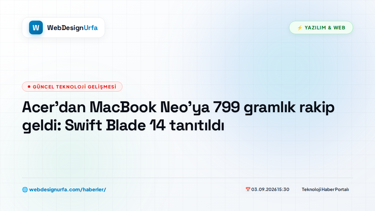 Acer’dan MacBook Neo’ya 799 gramlık rakip geldi: Swift Blade 14 tanıtıldı