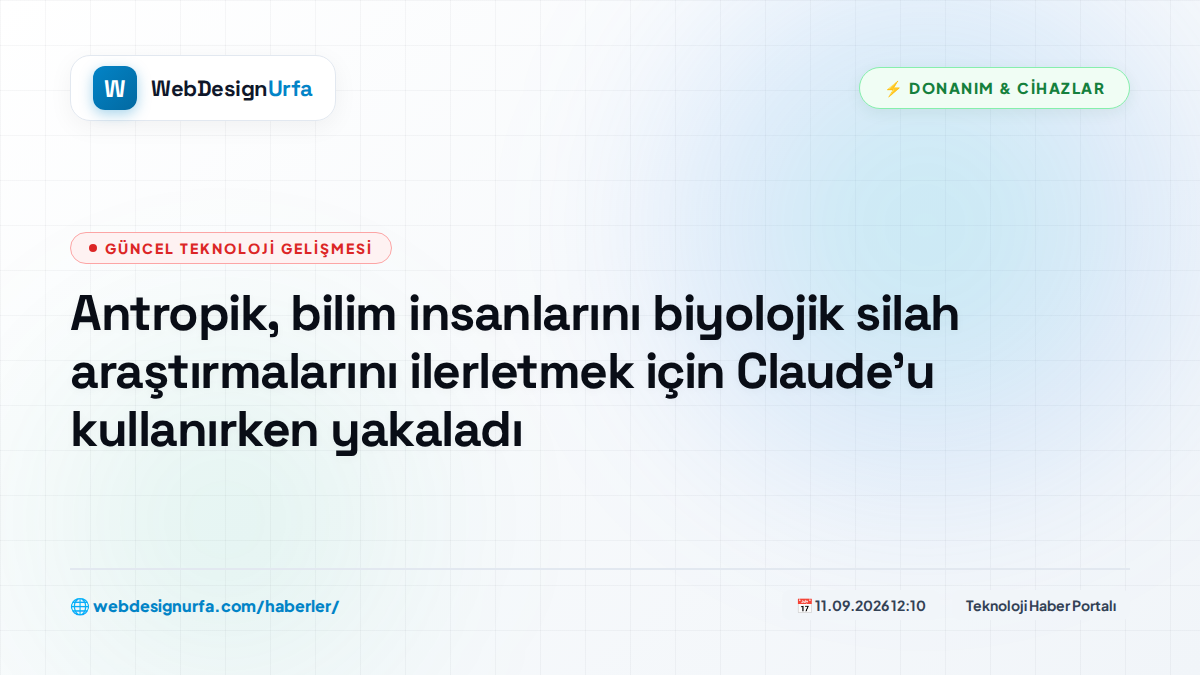 Antropik, bilim insanlarını biyolojik silah araştırmalarını ilerletmek için Claude'u kullanırken yakaladı
