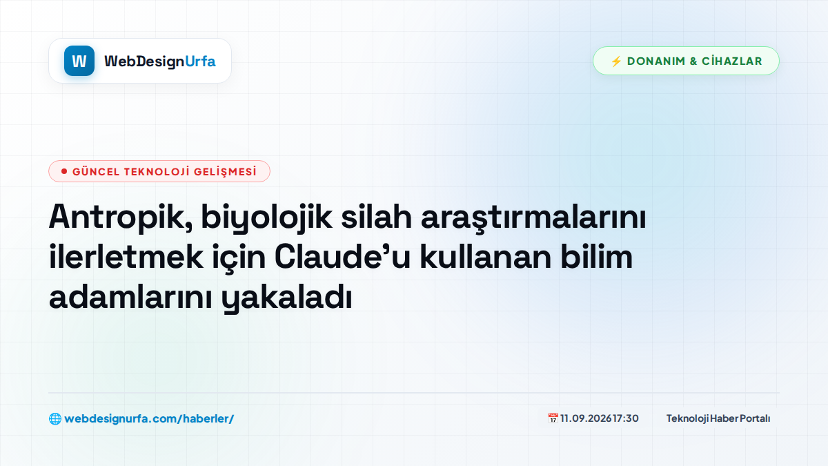 Antropik, biyolojik silah araştırmalarını ilerletmek için Claude'u kullanan bilim adamlarını yakaladı