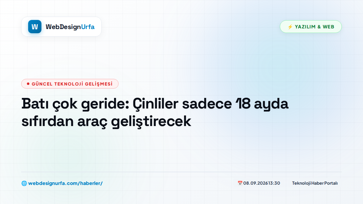Batı çok geride: Çinliler sadece 18 ayda sıfırdan araç geliştirecek