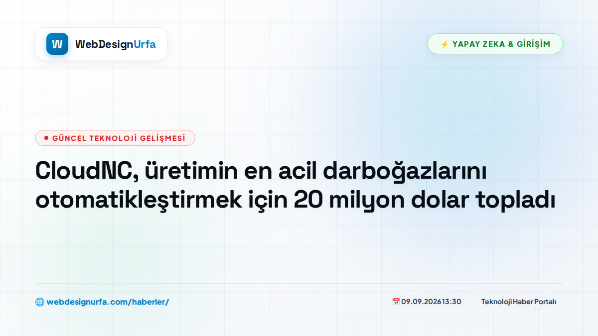 CloudNC, üretimin en acil darboğazlarını otomatikleştirmek için 20 milyon dolar topladı