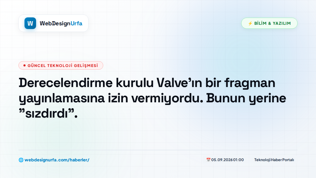 Derecelendirme kurulu Valve'ın bir fragman yayınlamasına izin vermiyordu. Bunun yerine 