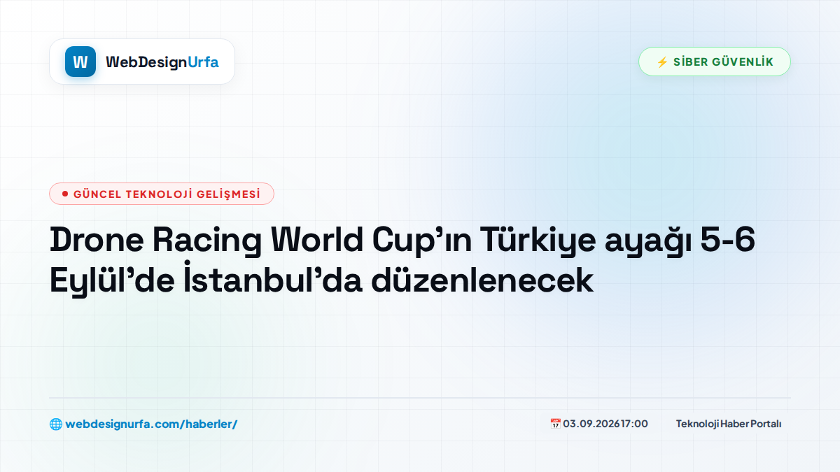 Drone Racing World Cup’ın Türkiye ayağı 5-6 Eylül’de İstanbul’da düzenlenecek