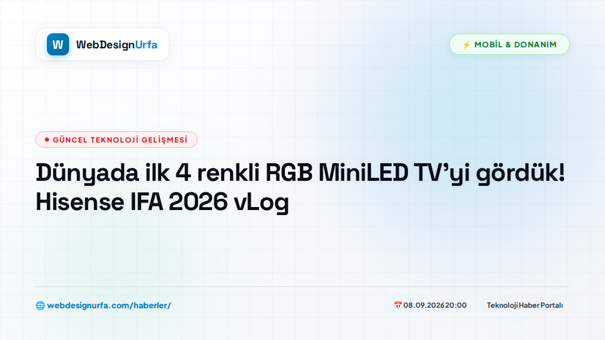 Dünyada ilk 4 renkli RGB MiniLED TV’yi gördük! Hisense IFA 2026 vLog