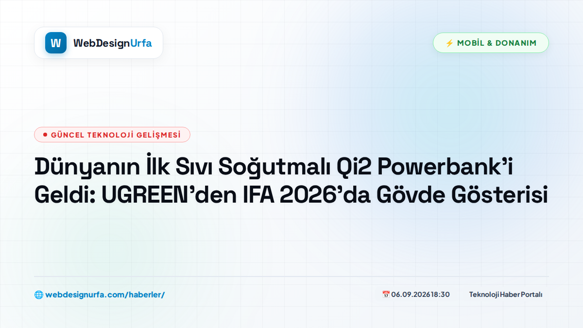 Dünyanın İlk Sıvı Soğutmalı Qi2 Powerbank’i Geldi: UGREEN’den IFA 2026’da Gövde Gösterisi