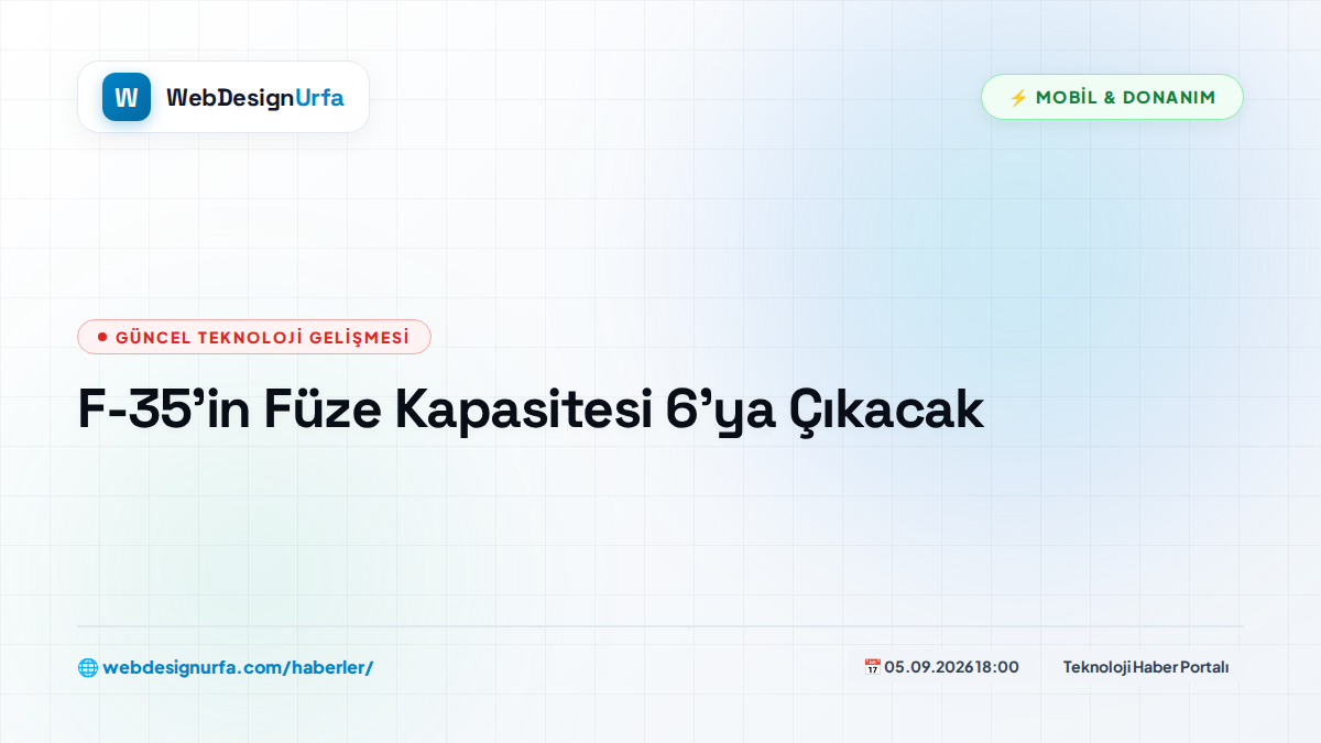 F-35’in Füze Kapasitesi 6’ya Çıkacak