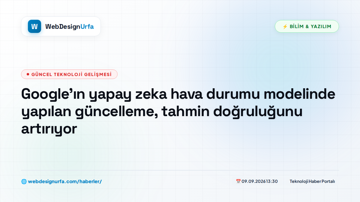 Google'ın yapay zeka hava durumu modelinde yapılan güncelleme, tahmin doğruluğunu artırıyor