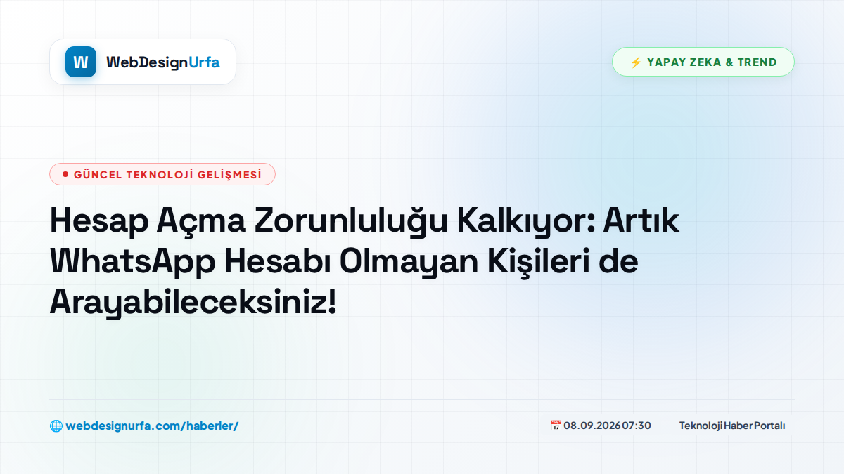 Hesap Açma Zorunluluğu Kalkıyor: Artık WhatsApp Hesabı Olmayan Kişileri de Arayabileceksiniz!