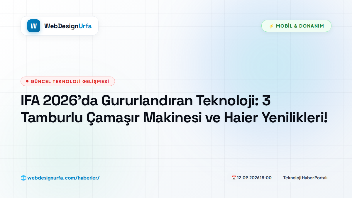 IFA 2026’da Gururlandıran Teknoloji: 3 Tamburlu Çamaşır Makinesi ve Haier Yenilikleri!