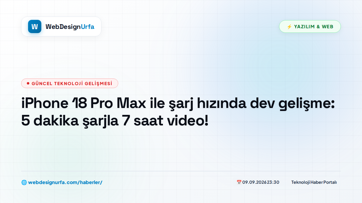 iPhone 18 Pro Max ile şarj hızında dev gelişme: 5 dakika şarjla 7 saat video!