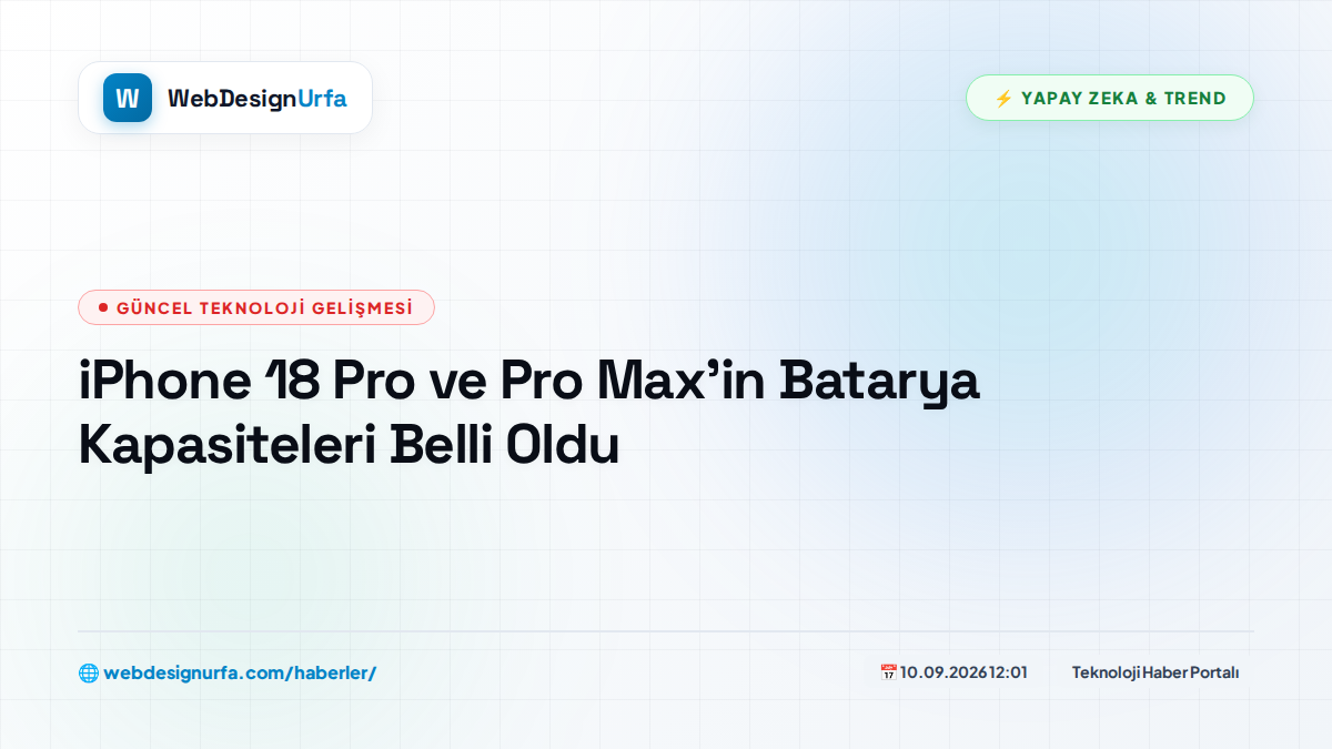 iPhone 18 Pro ve Pro Max'in Batarya Kapasiteleri Belli Oldu