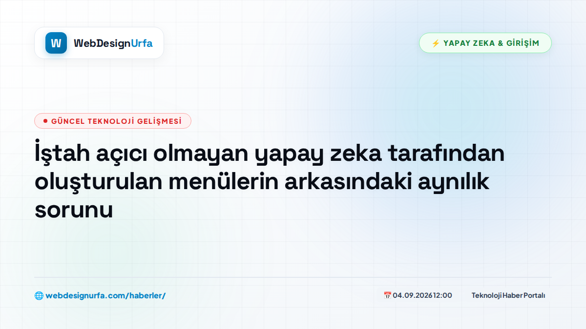 İştah açıcı olmayan yapay zeka tarafından oluşturulan menülerin arkasındaki aynılık sorunu