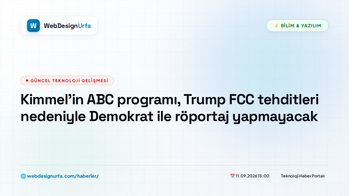 Kimmel'in ABC programı, Trump FCC tehditleri nedeniyle Demokrat ile röportaj yapmayacak
