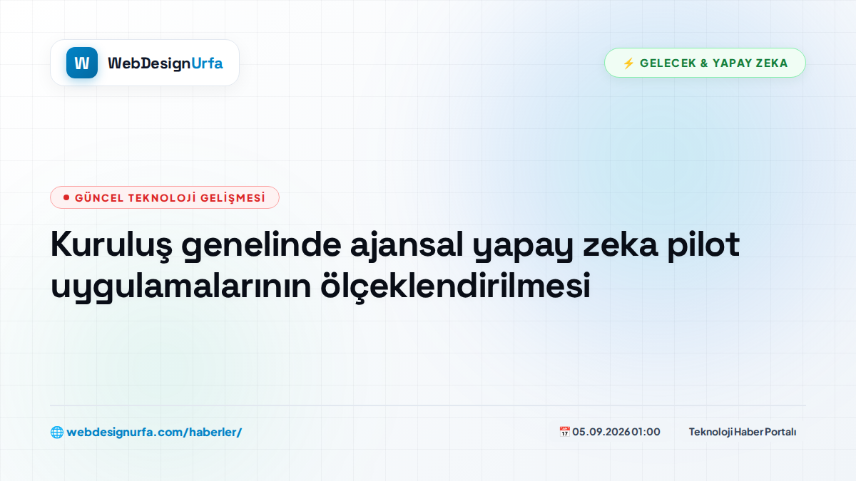 Kuruluş genelinde ajansal yapay zeka pilot uygulamalarının ölçeklendirilmesi