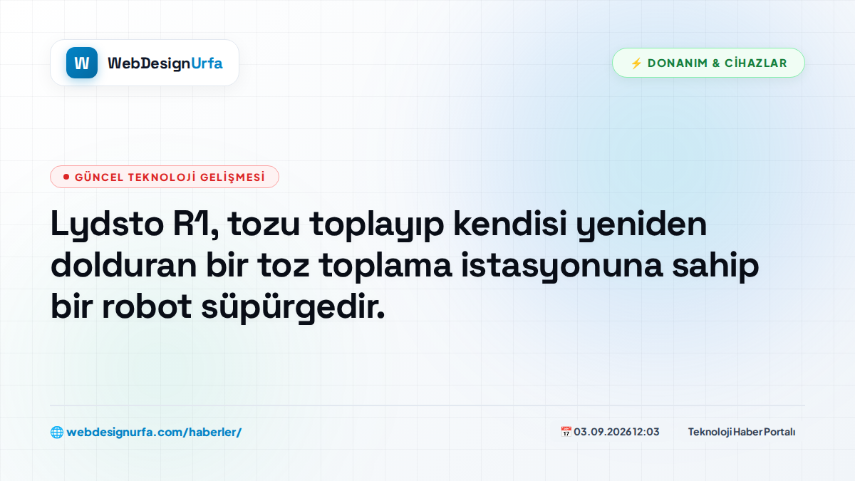 Lydsto R1, tozu toplayıp kendisi yeniden dolduran bir toz toplama istasyonuna sahip bir robot süpürgedir.