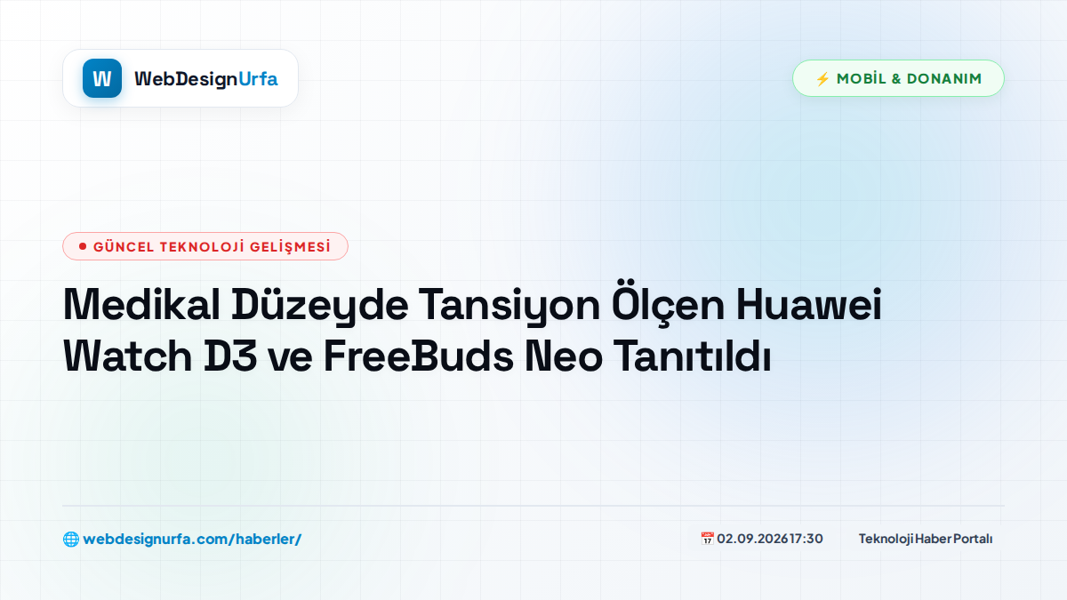 Medikal Düzeyde Tansiyon Ölçen Huawei Watch D3 ve FreeBuds Neo Tanıtıldı