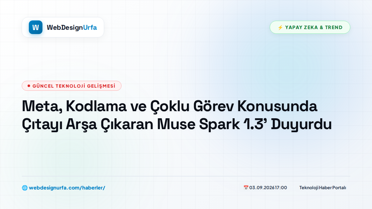 Meta, Kodlama ve Çoklu Görev Konusunda Çıtayı Arşa Çıkaran Muse Spark 1.3' Duyurdu