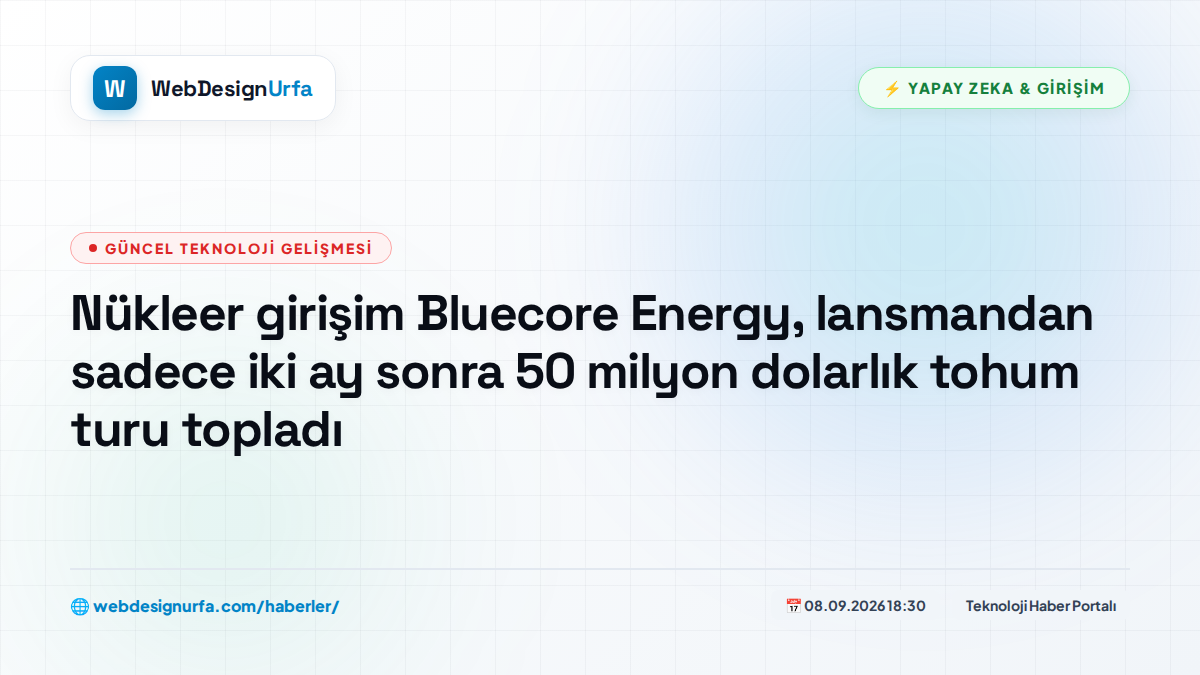 Nükleer girişim Bluecore Energy, lansmandan sadece iki ay sonra 50 milyon dolarlık tohum turu topladı