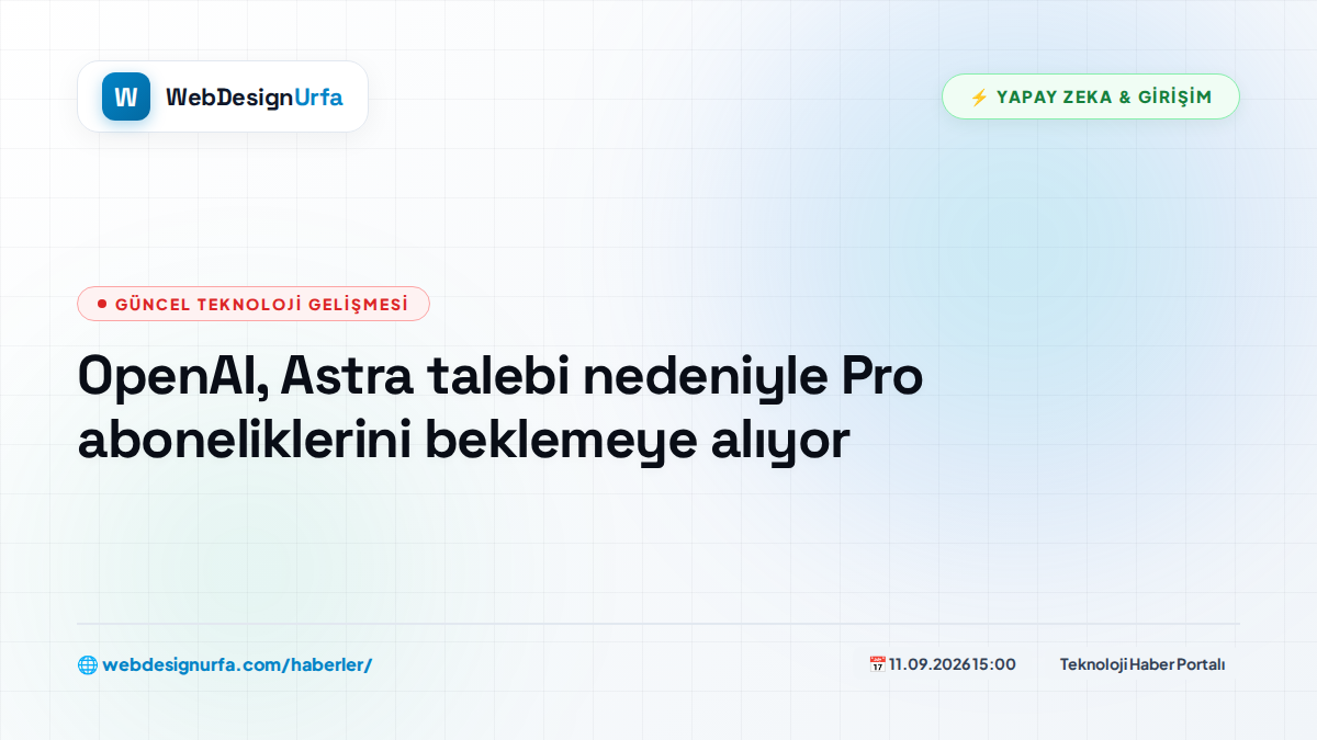 OpenAI, Astra talebi nedeniyle Pro aboneliklerini beklemeye alıyor