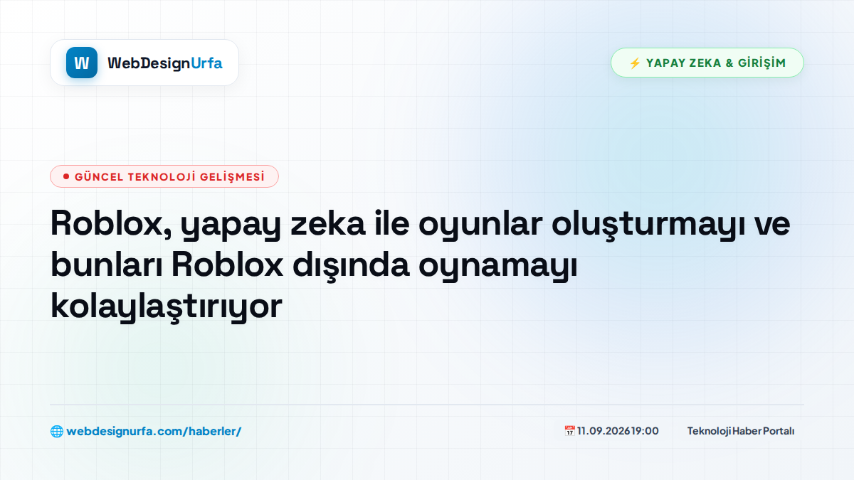 Roblox, yapay zeka ile oyunlar oluşturmayı ve bunları Roblox dışında oynamayı kolaylaştırıyor