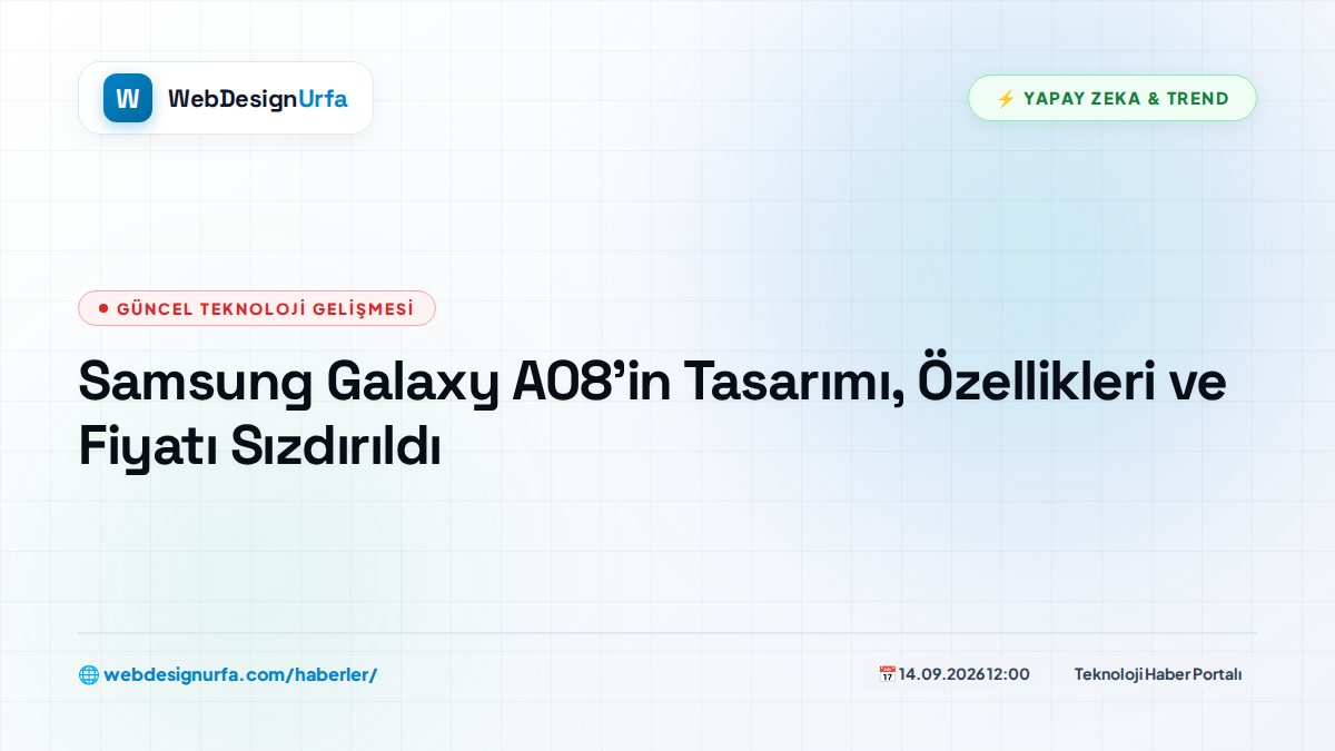 Samsung Galaxy A08'in Tasarımı, Özellikleri ve Fiyatı Sızdırıldı