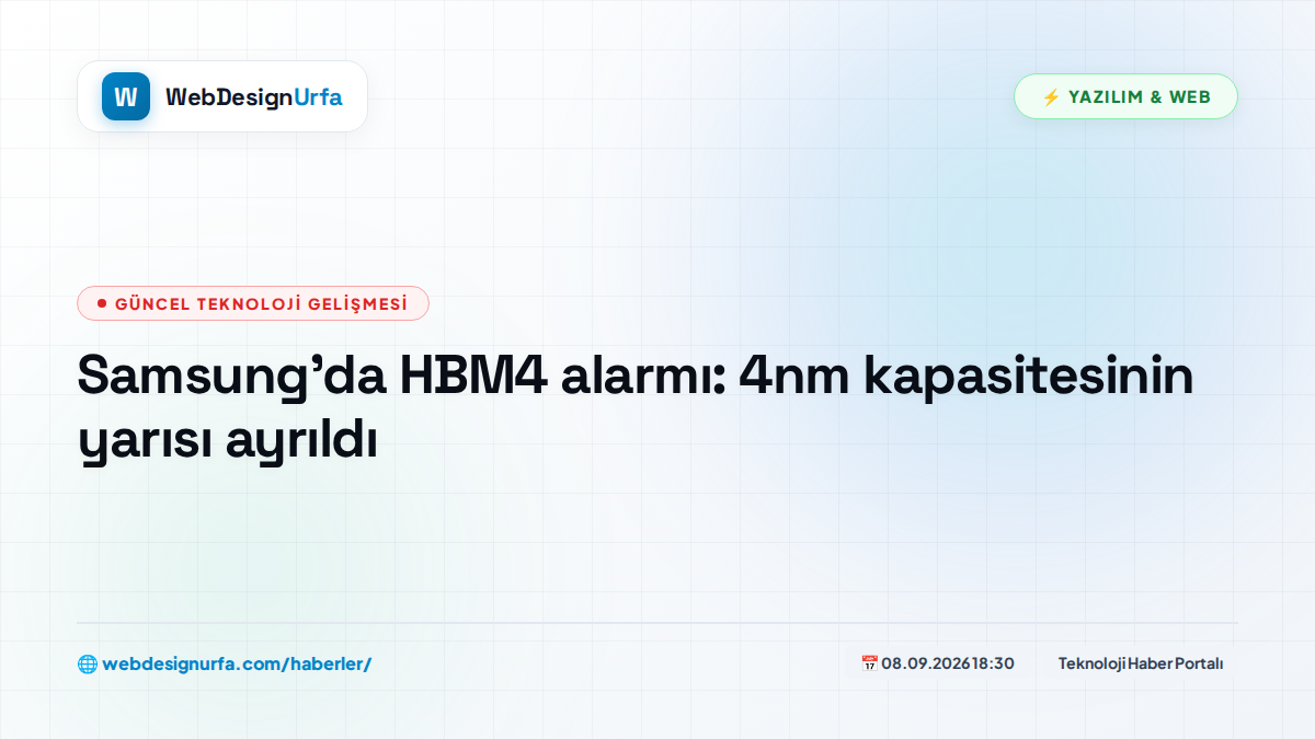 Samsung'da HBM4 alarmı: 4nm kapasitesinin yarısı ayrıldı
