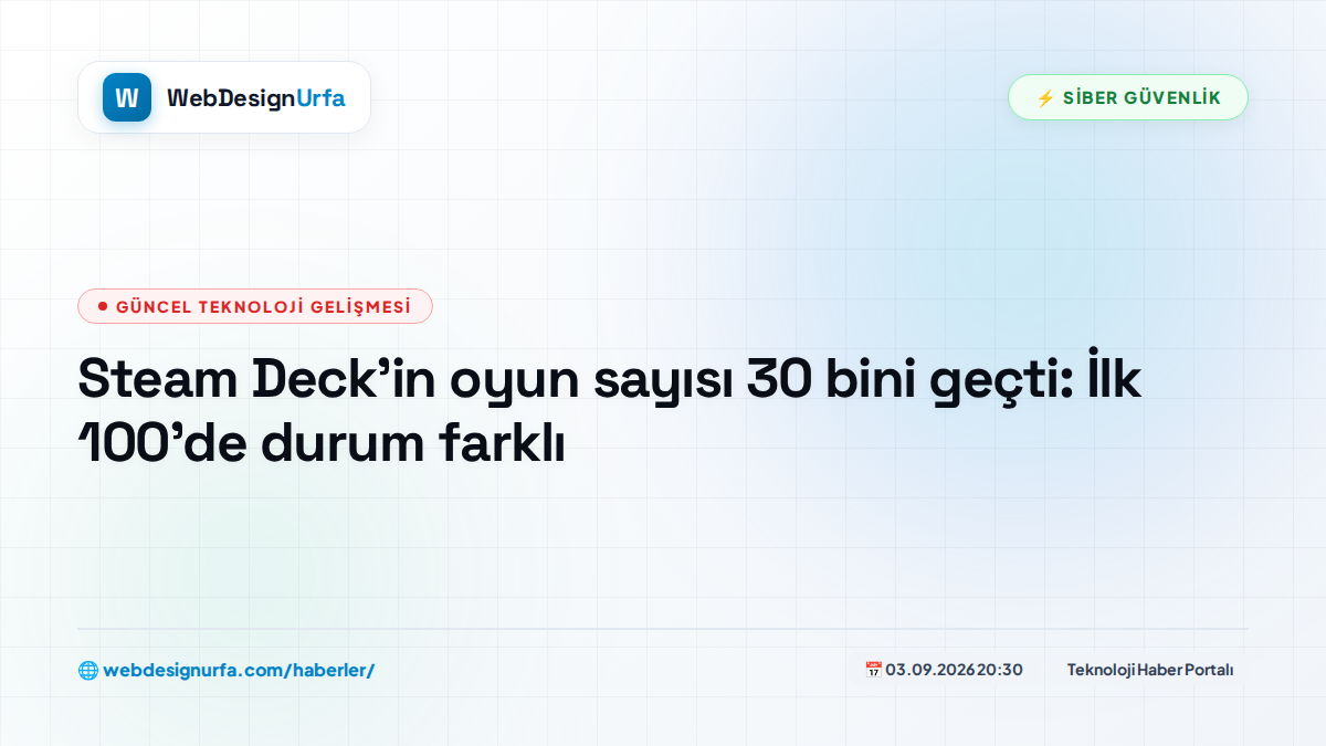 Steam Deck’in oyun sayısı 30 bini geçti: İlk 100’de durum farklı