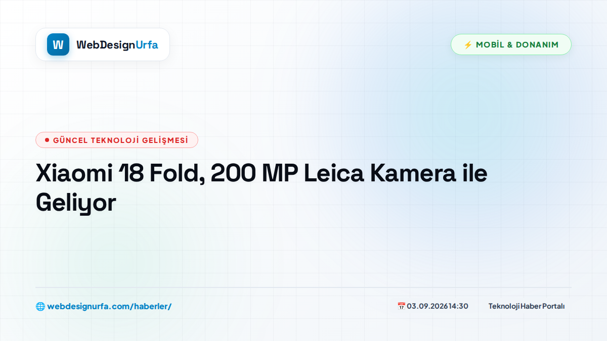 Xiaomi 18 Fold, 200 MP Leica Kamera ile Geliyor