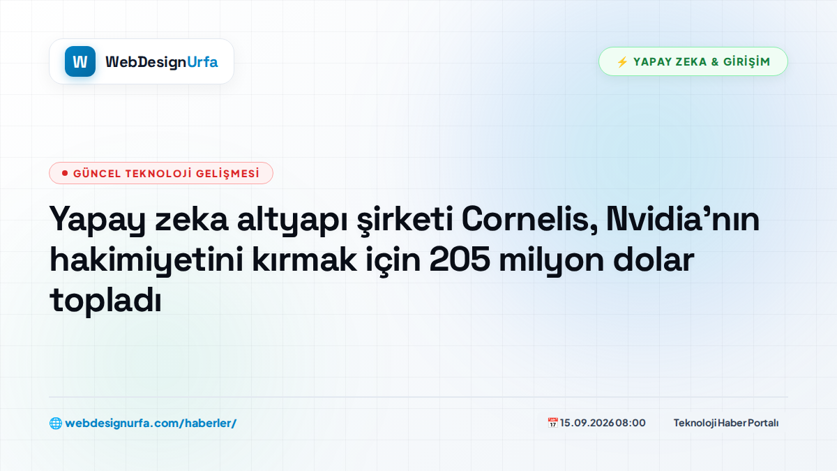 Yapay zeka altyapı şirketi Cornelis, Nvidia'nın hakimiyetini kırmak için 205 milyon dolar topladı