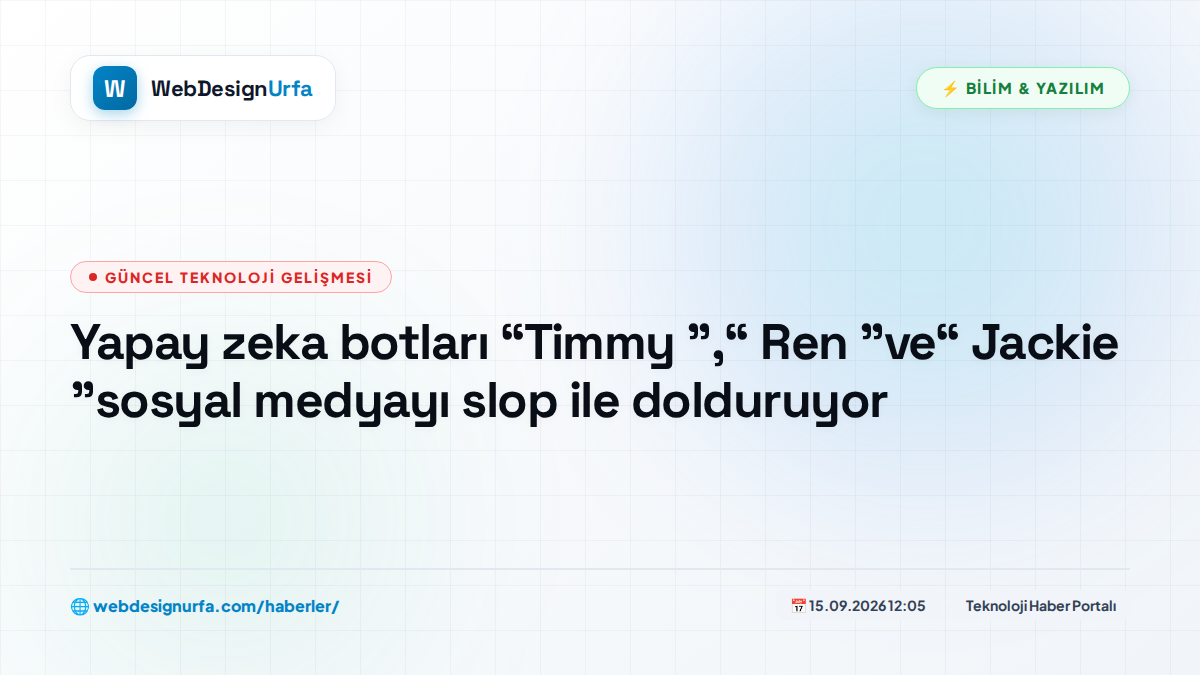 Yapay zeka botları “Timmy ”,“ Ren ”ve“ Jackie ”sosyal medyayı slop ile dolduruyor